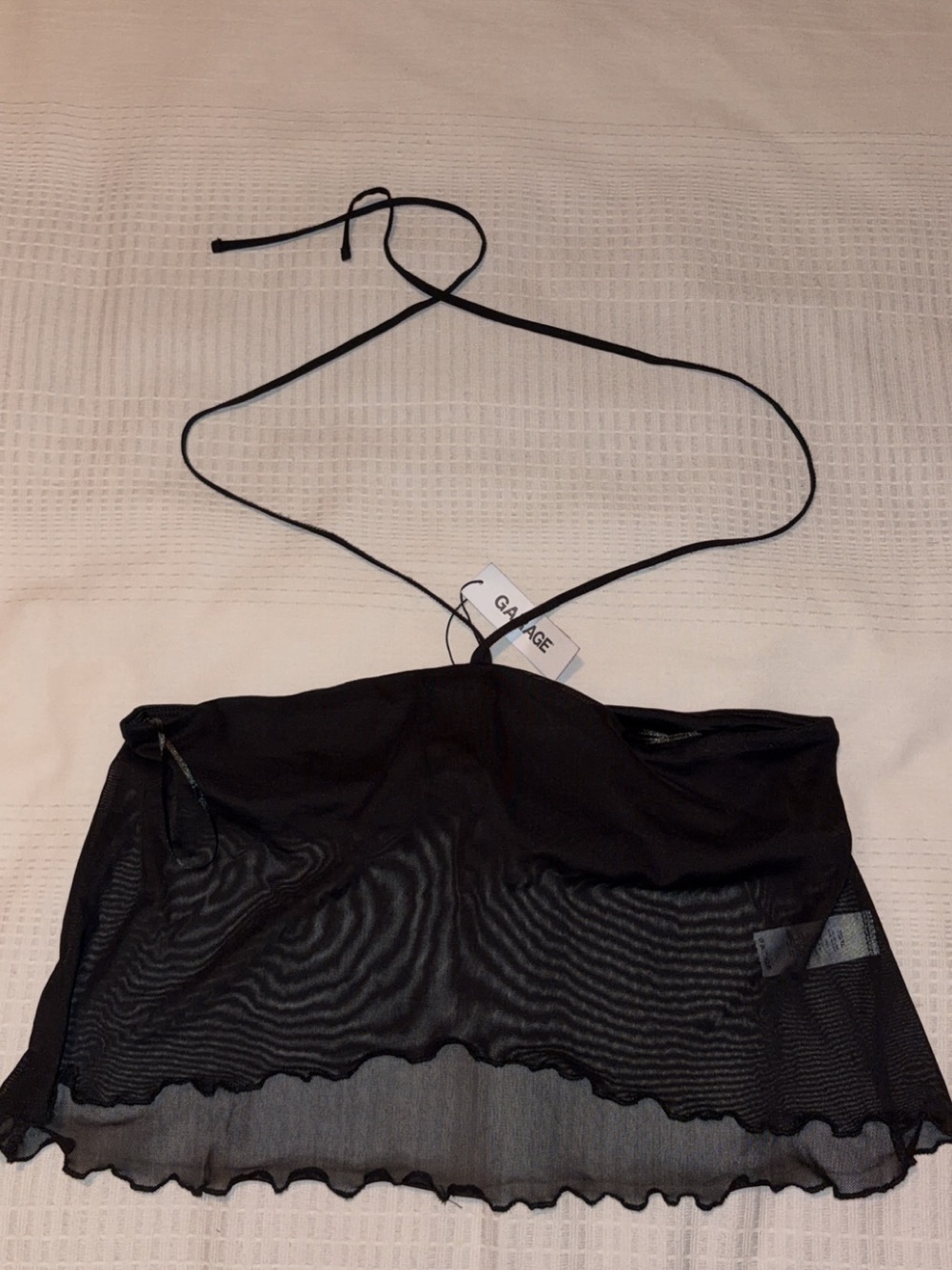 Garage Black Sheer Halter Top